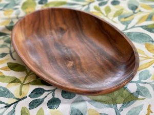 2nd-hand wood platter needs refinishing