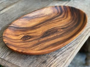 Refinished 2nd-hand wood platter 