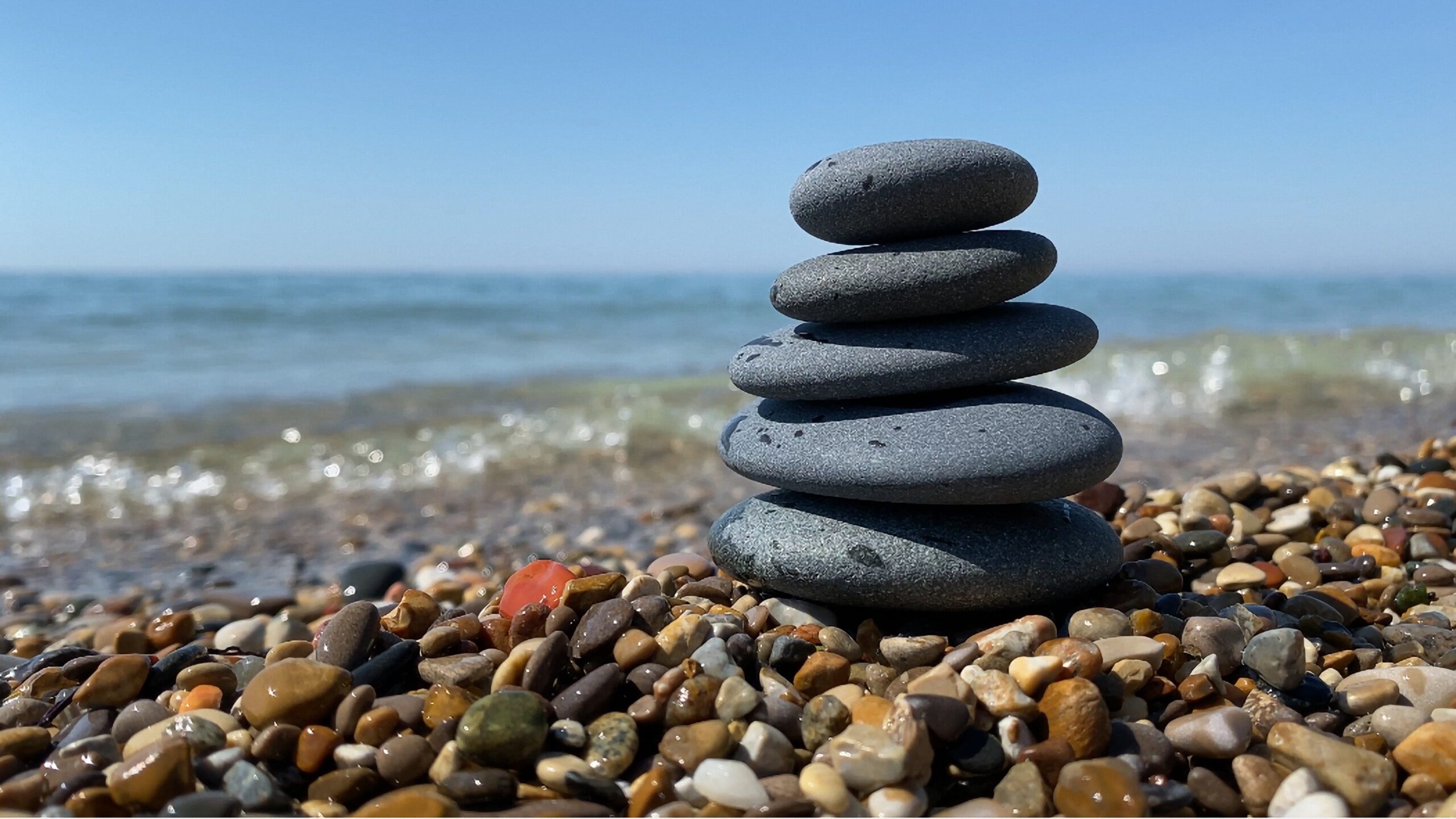 A peaceful stack of rocks at the beach