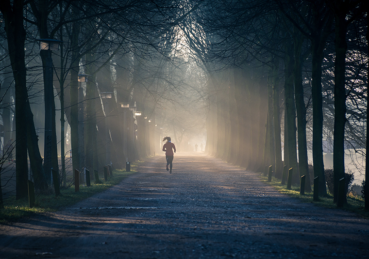 Going for a run in nature.