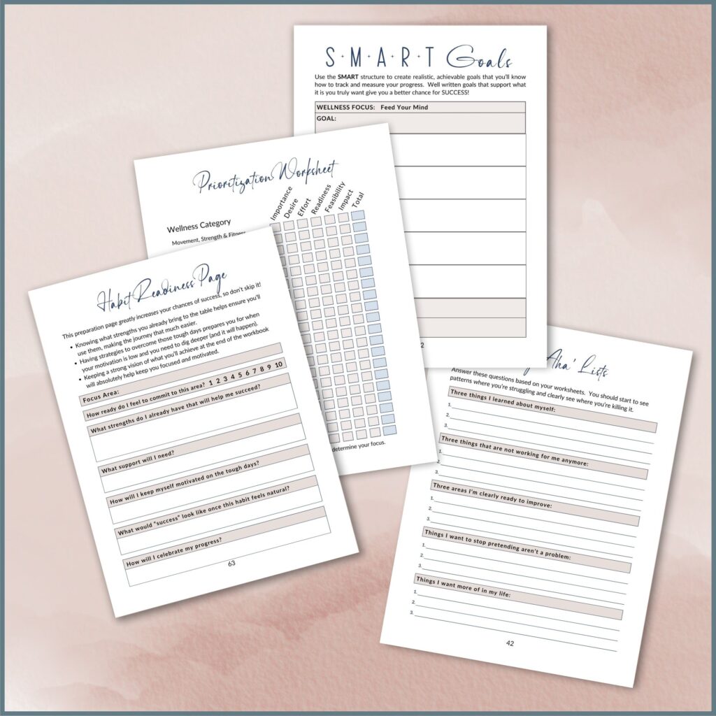 Pages from the Health & Wellness Reset Workbook