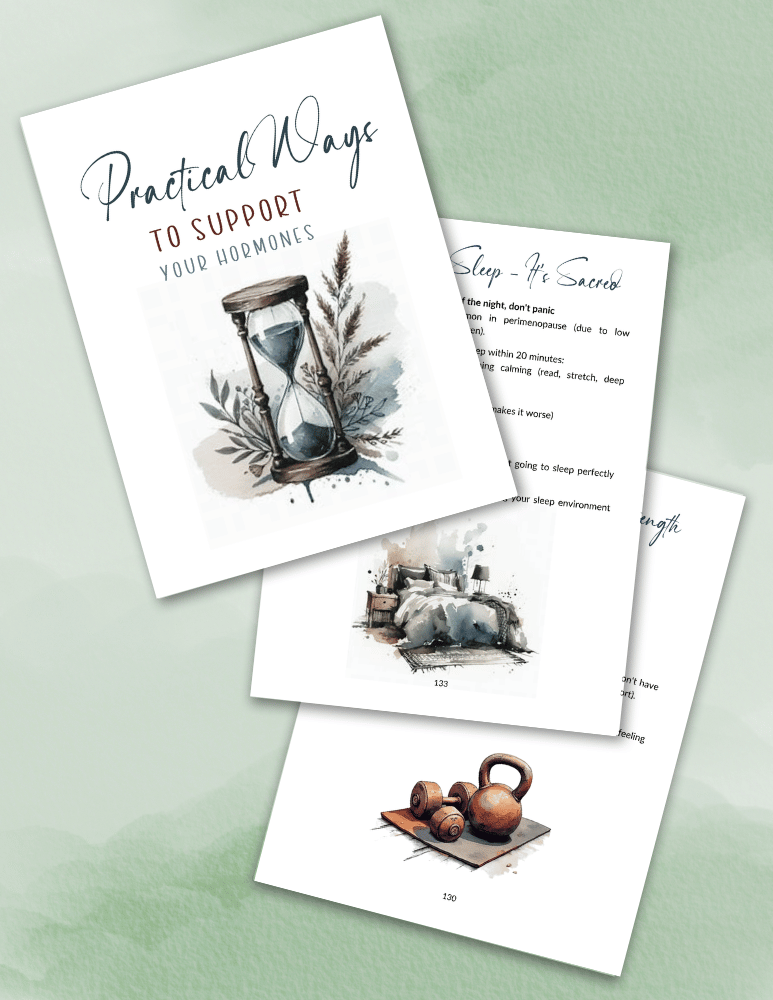 Pages from the Hormones & Midlife workbook.