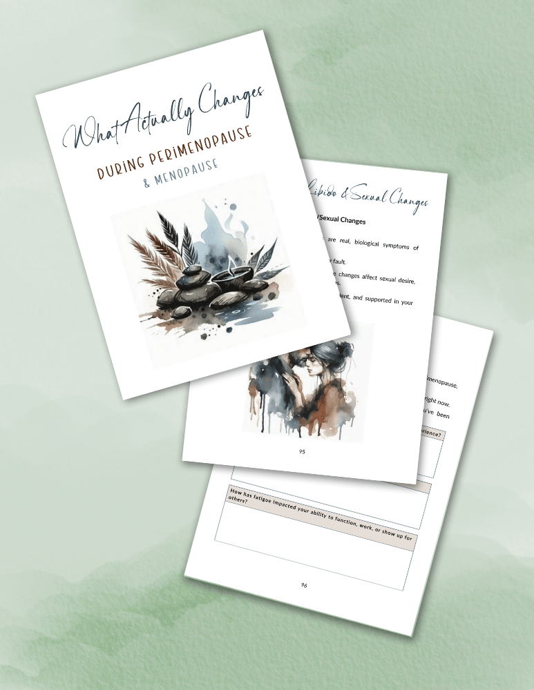 Pages from the Hormones & Midlife workbook.